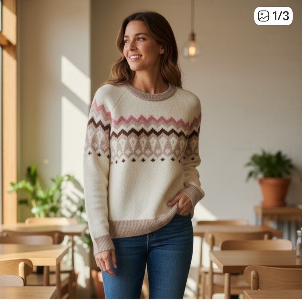 Madewell Fair Isle Markham Pullover Wool Alpaca Sweater size XXS